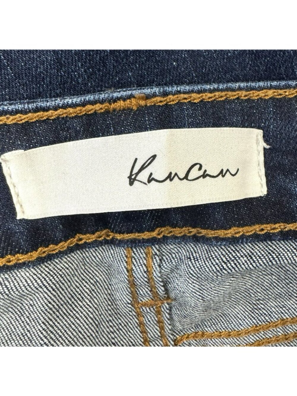 Kancan Skinny Jeans Womens Size 29 Exposed Button Fly Dark Wash Raw Hem 26" - Picture 6 of 7